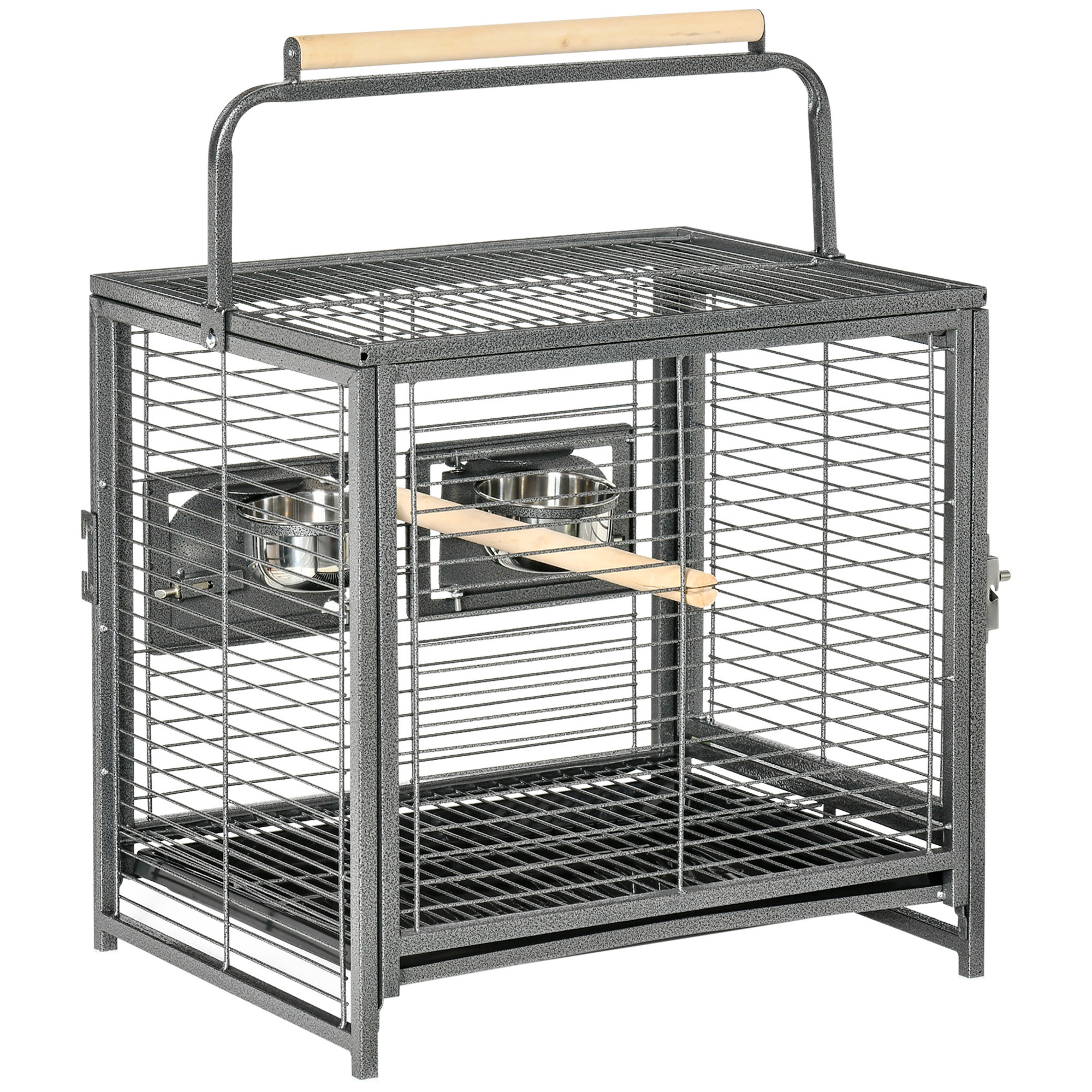 Azury 25.5 Play Top Travel Bird Cage with Perch Tucker Murphy Pet Color Black